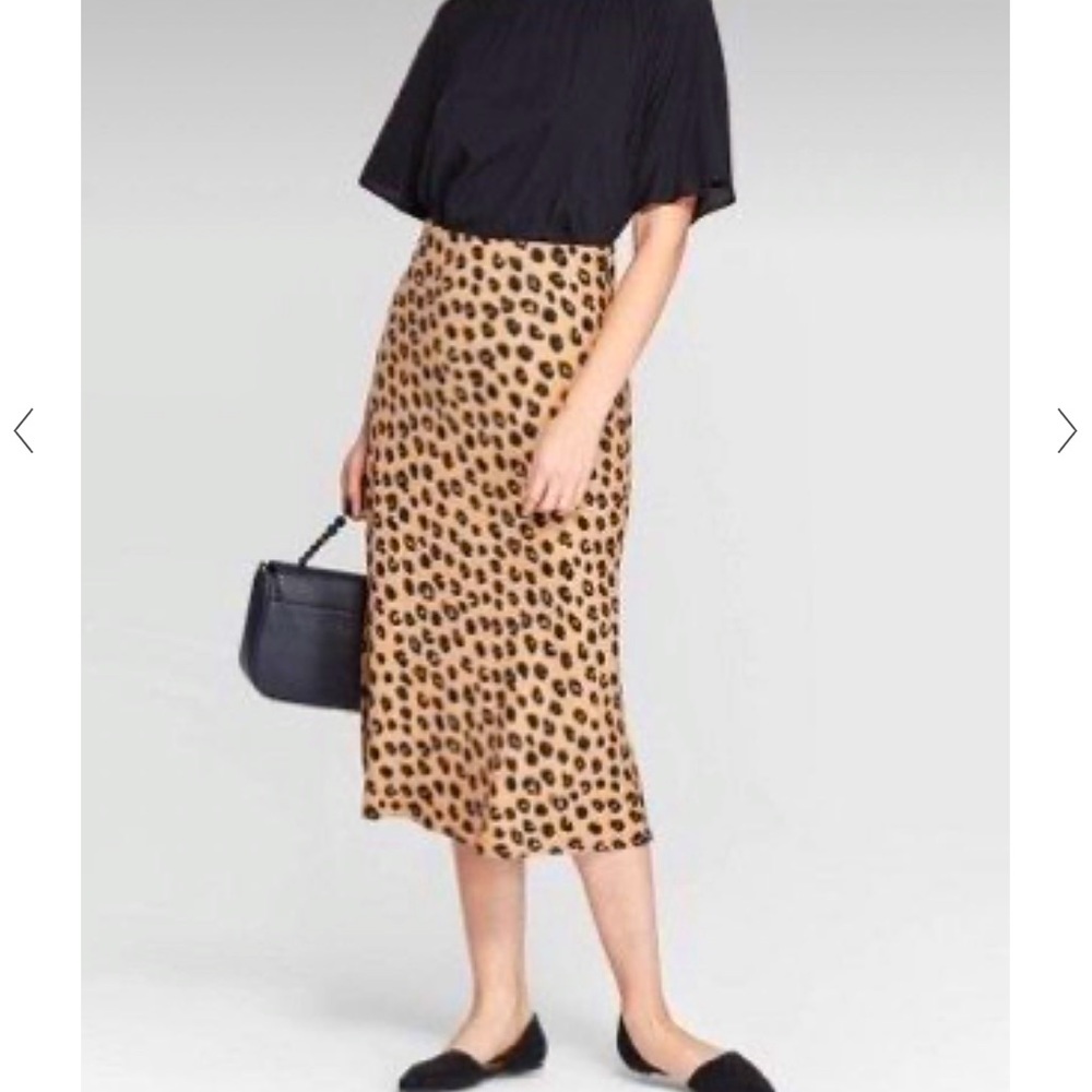 A New Day Leopard Midi Skirt Size M